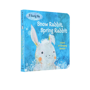 英文原版 Snow Rabbit Spring Rabbit 纸板书 冬天和春天的小兔子 四季变幻 低幼儿童早教认知图画绘本 韩国插画名家尹成娜