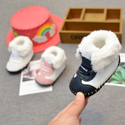 冬加厚保暖0-1岁男婴儿，棉靴软底防滑0-6-12个月女宝宝学步加绒鞋