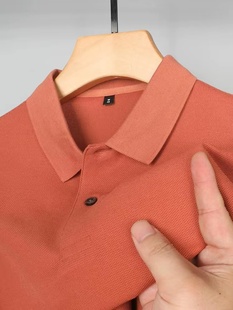 纯棉男士短袖t恤有领polo衫，纯色夏季丅恤商务休闲体桖上衣潮