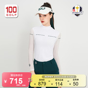 RyderCup莱德杯高尔夫女装长袖24春季复古弹力修身凉爽半高领T恤