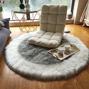 羊毛圆形地毯客厅茶几毯加厚长毛绒卧室床边毯妆椅灰色电脑椅垫子