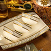 陶瓷器高档骨瓷餐具碗碟套装，家用吃饭套碗盘子欧式组合碗碟