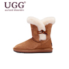 澳洲uggauzlandsheepskin羊角扣中筒雪地靴鞋羊皮毛一体保暖防滑