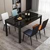 高端轻奢餐桌椅组合时尚钢化玻璃，吃饭桌子家用现代简约长方形餐桌