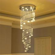 楼梯吊灯长吊灯现代简约客厅创意个性别墅复式环形楼梯灯水晶