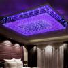 LED客厅灯 长方形水晶吊灯 现代简约 大厅遥控变色餐厅卧室灯