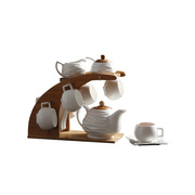 网红欧式咖啡杯套装 结婚咖啡具陶瓷 纯白极简约下午茶具茶杯