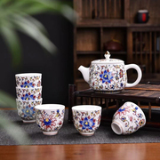 珐琅彩仿古泡茶壶陶瓷，泡茶大茶壶，单壶泡茶器功夫茶壶茶具套装茶杯