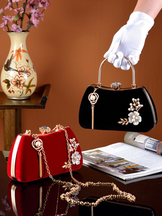 旗袍专用包包结婚红色，手提包女新娘礼服，手拿包小包喜婆婆婚宴手包