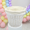 热气球造型篮子马卡龙(马卡龙)汽球收纳筐，编织框创意场景布置生日派对装饰