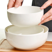 面碗陶瓷家用白色骨瓷餐具汤碗大碗日式碗泡面碗纯白饭碗7/8英寸