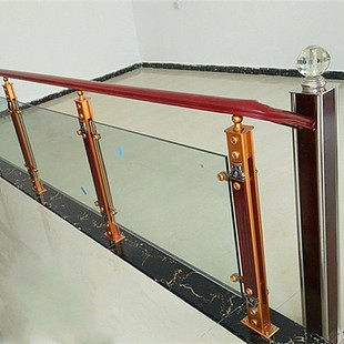 挂玻璃铝镁合立柱家用简约楼梯扶手阁楼阳台走廊护栏围栏栏杆