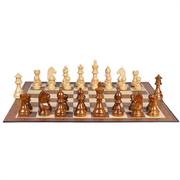 豪华型标准尺寸日耳曼骑士，配重国际象棋折叠棋盘