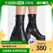 香港直邮潮奢 ASOS 女士Reversed sock 设计中跟靴子(黑色)