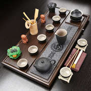 紫砂功夫茶具套装小型茶盘实木整套家用茶台轻奢沥水茶海简约托盘