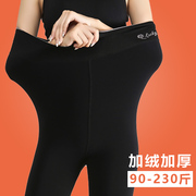 大码连裤袜秋冬加绒加厚打底袜女胖mm200斤灰透肤加肥长光腿神器