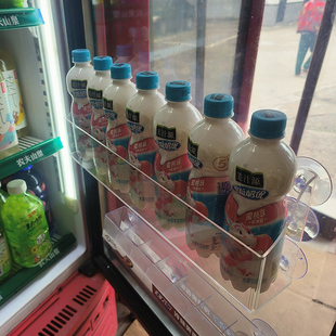 便利店饮料架厨房冰箱门吸盘置物架透明吸盘挂架超市冰柜收纳