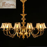 奥灯欧式全铜吊灯具别墅客厅餐厅温馨卧室美式灯饰地中海焊锡灯罩