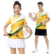 天识2024羽毛球服女款套装，速干修身短袖排球运动服，男女网球服