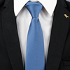 领带男士正装商务蓝色条纹手打衬衫懒人免打拉链结婚海蓝细纹领带