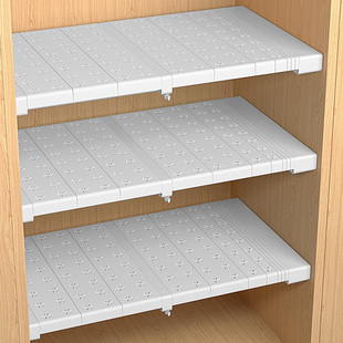衣柜分层隔板收纳架免钉可伸缩收纳置物架，鞋柜橱柜隔层柜子分层架