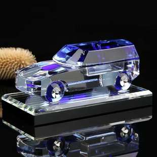 水晶车模型摆件车载高档汽车内模型，车香水座车上创意空瓶玻璃