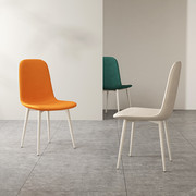 法式奶油风白色餐椅意式极简现代简约家用设计师椅子餐厅靠背凳子