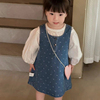 韩国童装女童连衣裙春秋款，2024洋气女宝宝裙子，儿童碎花牛仔背心裙
