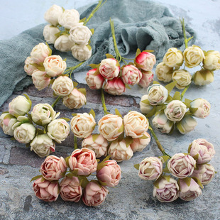 仿真diy花环森系头饰，欧式茶苞玫瑰绢花，花苞装饰材料喜糖盒子胸花