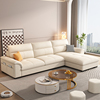 奶油风布艺沙发猫抓绒布网，红北欧客厅，中小户型现代简约沙发组合
