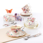 英式下午茶具欧式花茶茶具套装玻璃，蜡烛加热煮水果花茶壶陶瓷茶杯