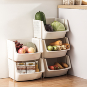 菜篮子置物架厨房放蔬菜收纳架塑料收纳筐，家用果蔬水果台面置物筐