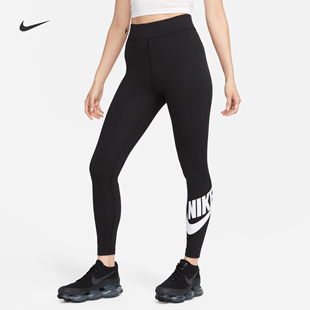 Nike耐克女高腰印花紧身裤夏季运动裤轻便柔软舒适耐穿DV7792