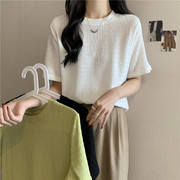 白色t恤女短袖2024夏季韩版宽松洋气减龄百搭半袖打底衫上衣