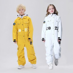 儿童滑雪服套装男童女童，防水防风保暖透气连体滑雪衣1231w