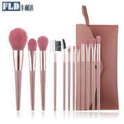 丰利达7支12支粉色化妆刷美妆工具眼影刷便携式套刷化妆包套装