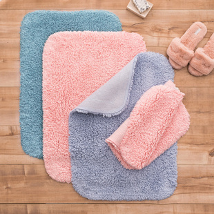 纯棉地垫地毯卫生间地巾可爱加厚多色吸水浴室长毛脚垫可机洗