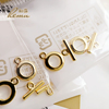 diy饰品配件 日本贵和kiwa合金镀金手链项链搭扣简约光面OT扣 8mm