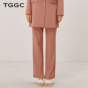tggc台绣女士长裤，2024春季修身显瘦直筒裤，休闲通勤裤子