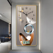 竖版长方形钟表挂钟客厅静音石英钟，家用时尚新时钟(新时钟)挂墙约
