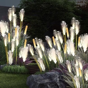 太阳能户外庭院灯花园院子装饰氛围，灯防水草坪灯花，园灯光纤芦苇灯