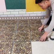 pvc地板砖贴纸防水耐磨自粘地板革家用厨房垫仿瓷砖阳台加厚地贴