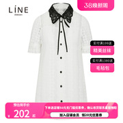line女装韩国商场同款夏季蕾丝蝴蝶结长款衬衫NWBLJE0300