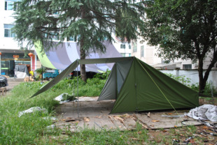 升级加宽无杆超轻三人四人，a型三角户外野外野营庇护所露营帐篷