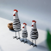 木质卡通小鸡装饰品摆件动物木雕手工可爱桌面小摆件生日礼物