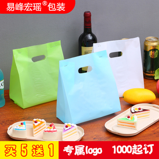 面包店蛋糕手提包装袋寿司烘焙甜品店加厚打包袋塑料袋可爱