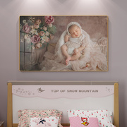 相框挂墙定制儿童宝宝床头，照片婚纱照裱框洗全家福，水晶相片高级感