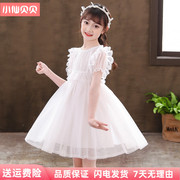 女童公主裙夏装蕾丝，连衣裙学生六一儿童节合唱小礼服表演白纱裙子