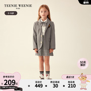 TeenieWeenie Kids小熊童装女童23年秋季英伦西装外套百褶裙套装