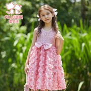 富罗迷女童礼服裙，重工玫瑰花公主裙，夏季洋气优雅小女孩演出裙